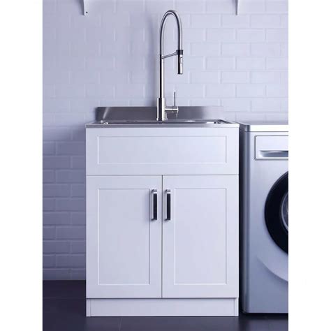 steel laundry tub cabinet|laundry sinks with cabinets costco.